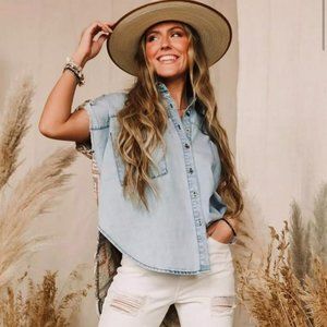 GIMMICKS Washed Denim Shirt